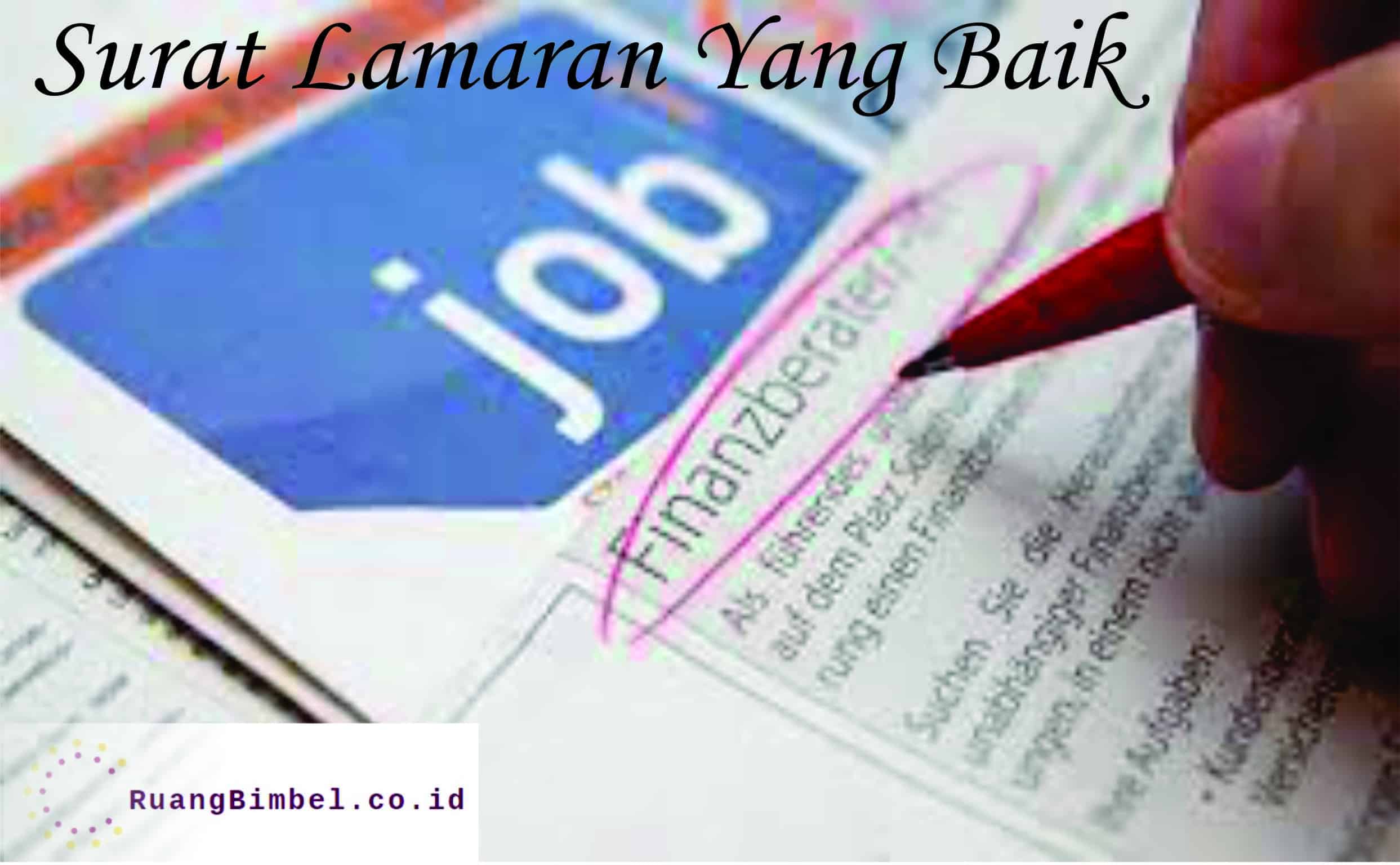 Contoh Surat Lamaran Yang Baik - RuangBimbel.co.id