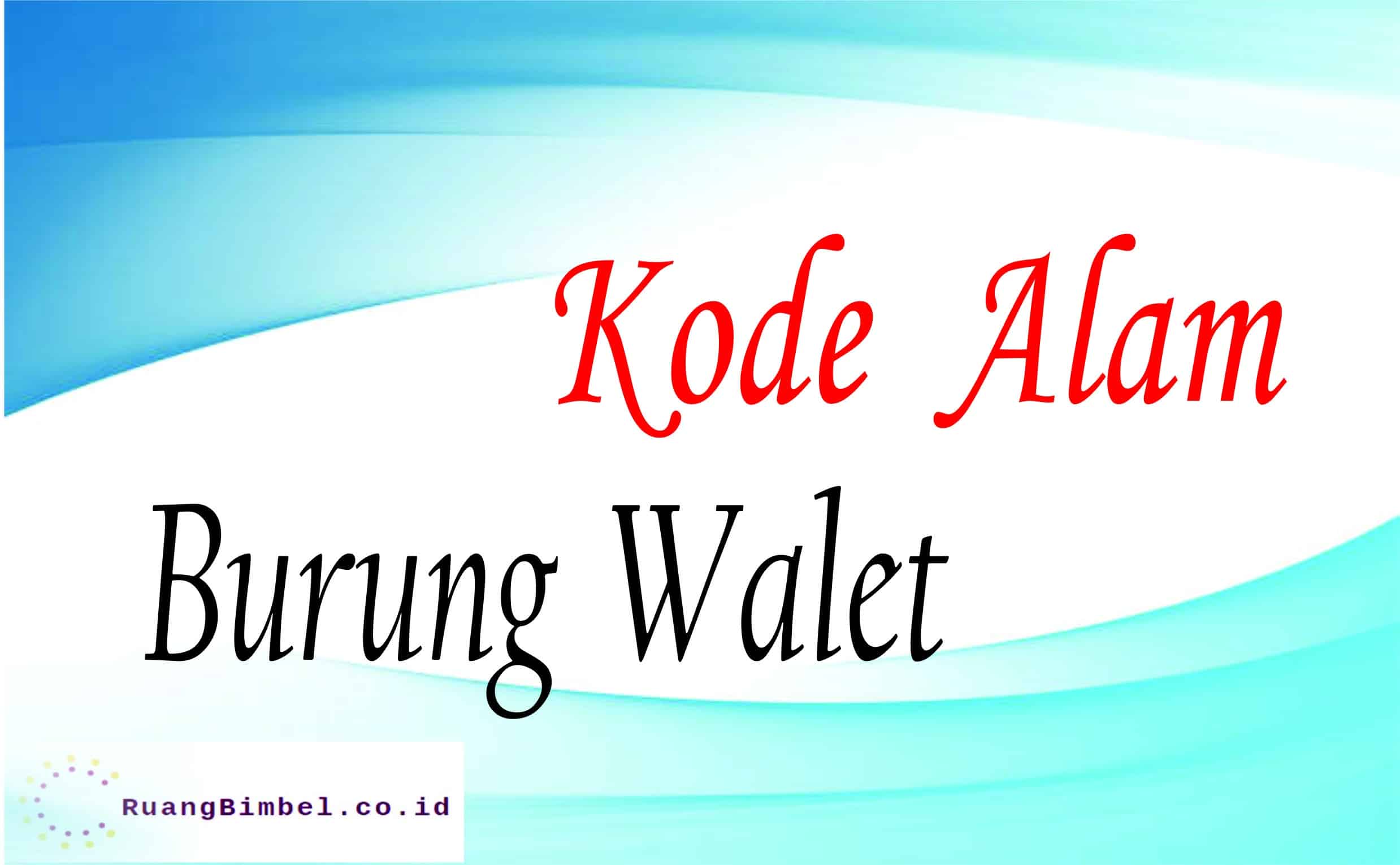 Kode Alam Burung Walet | 8+ Angka Jitu Erek Erek - Ruangbimbel.co.id