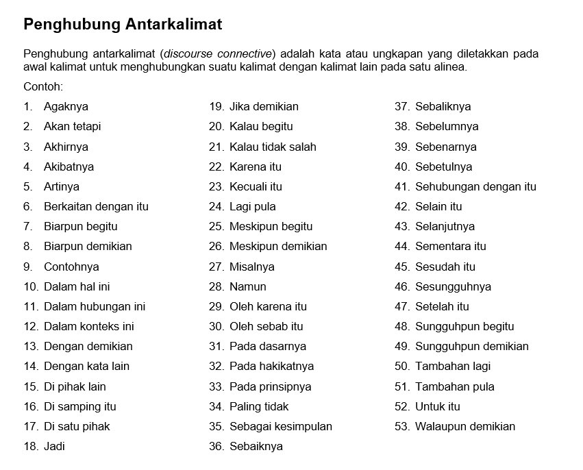 Kata Hubung dalam Kalimat