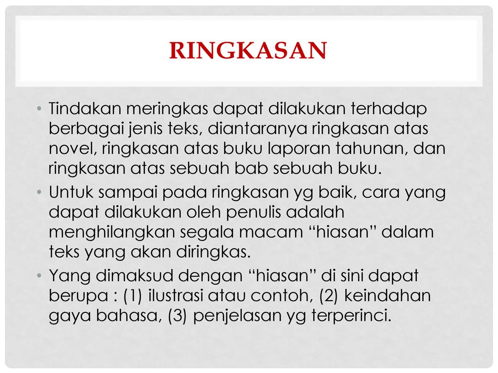 Langkah-langkah menulis ringkasan