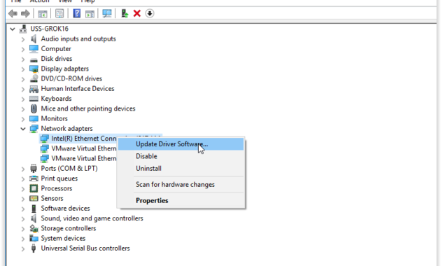 Masalah Driver Network Adapter
