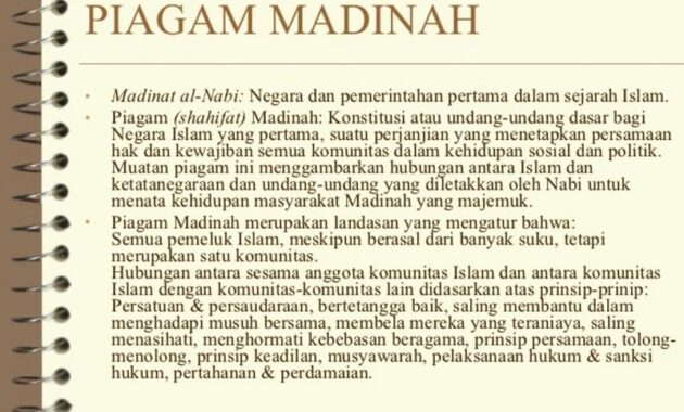 Piagam Madinah sebagai Dasar Toleransi dan Persatuan